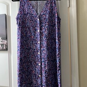 Gap floral sleeveless swing dress with high low hemline